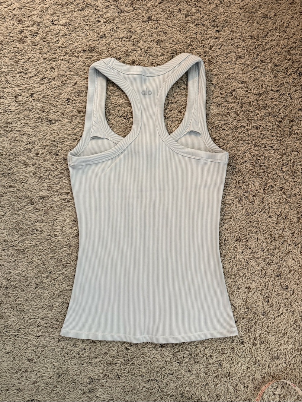 Alo Yoga Light Gray Ribbed  Tank Top XS - Picture 3 of 6